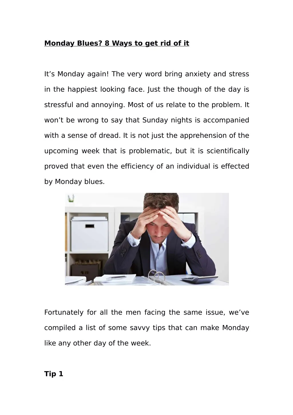 monday blues 8 ways to get rid of it