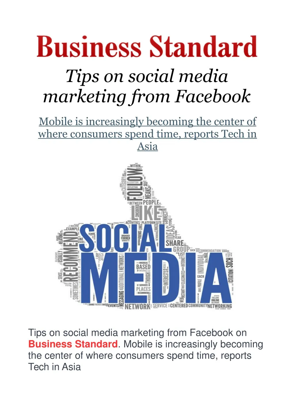 tips on social media marketing from facebook