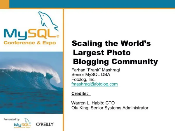 Scaling the World s Largest Photo Blogging Community