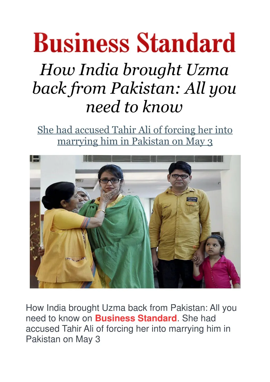 how india brought uzma back from pakistan