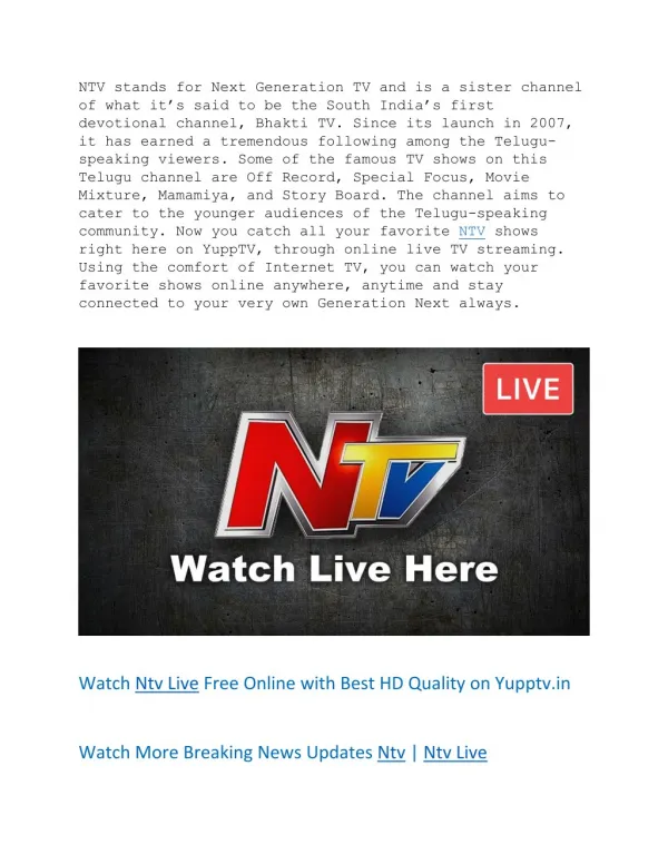 Ntv live | Ntv | Ntv News Telugu