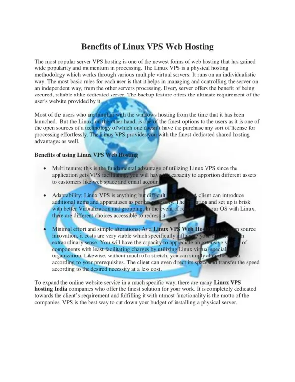 Benefits of Linux VPS Web Hosting