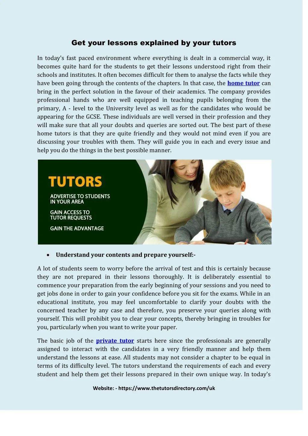 get your lessons explained by your tutors