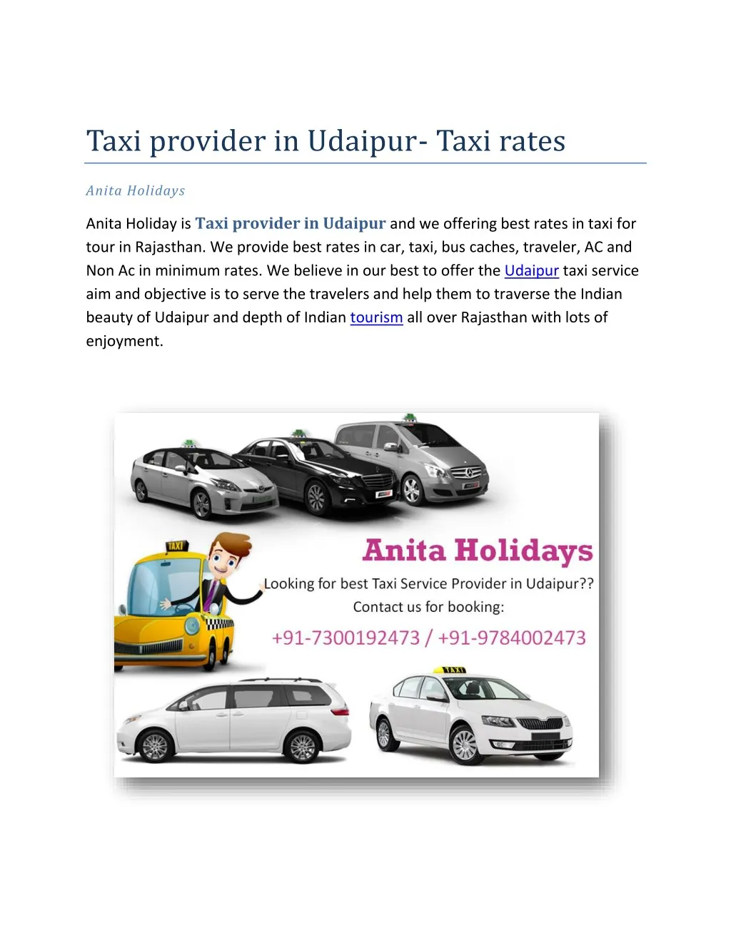 taxi provider in udaipur taxi rates
