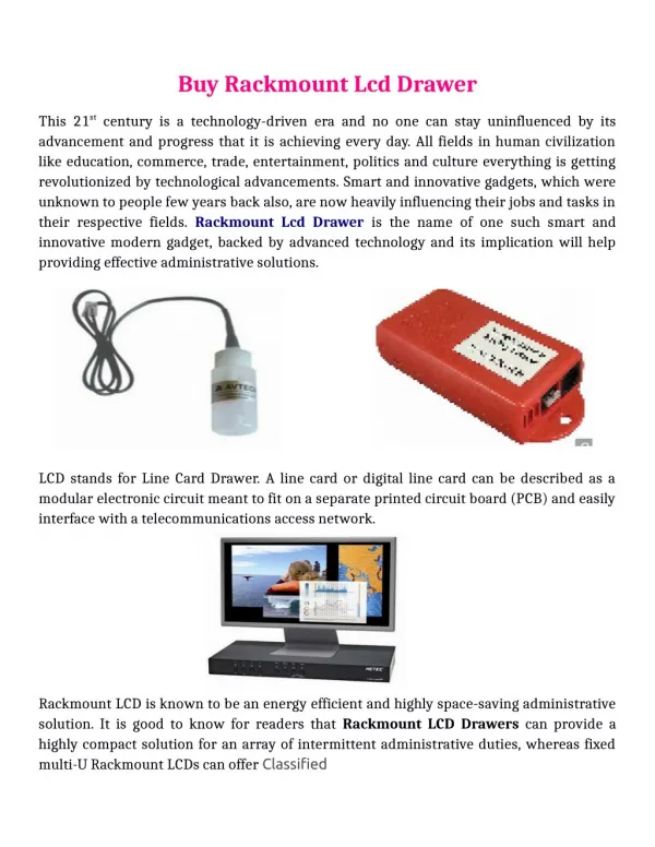 Buy Rackmount Lcd Drawer