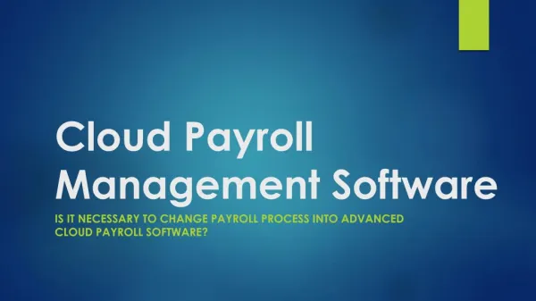 Cloud Payroll Management Software