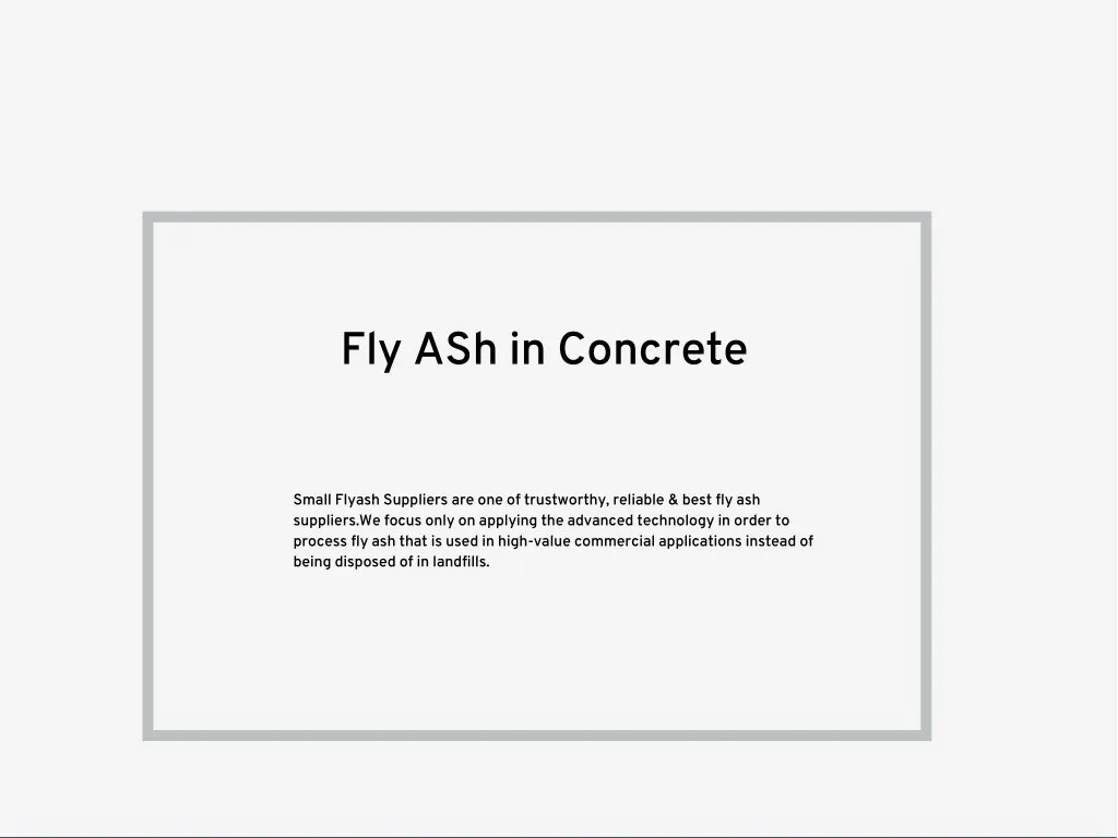 fly ash in concrete
