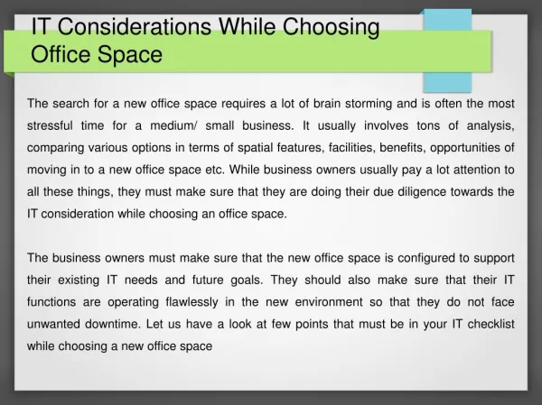 Tips for Choosing Your Business Office Space
