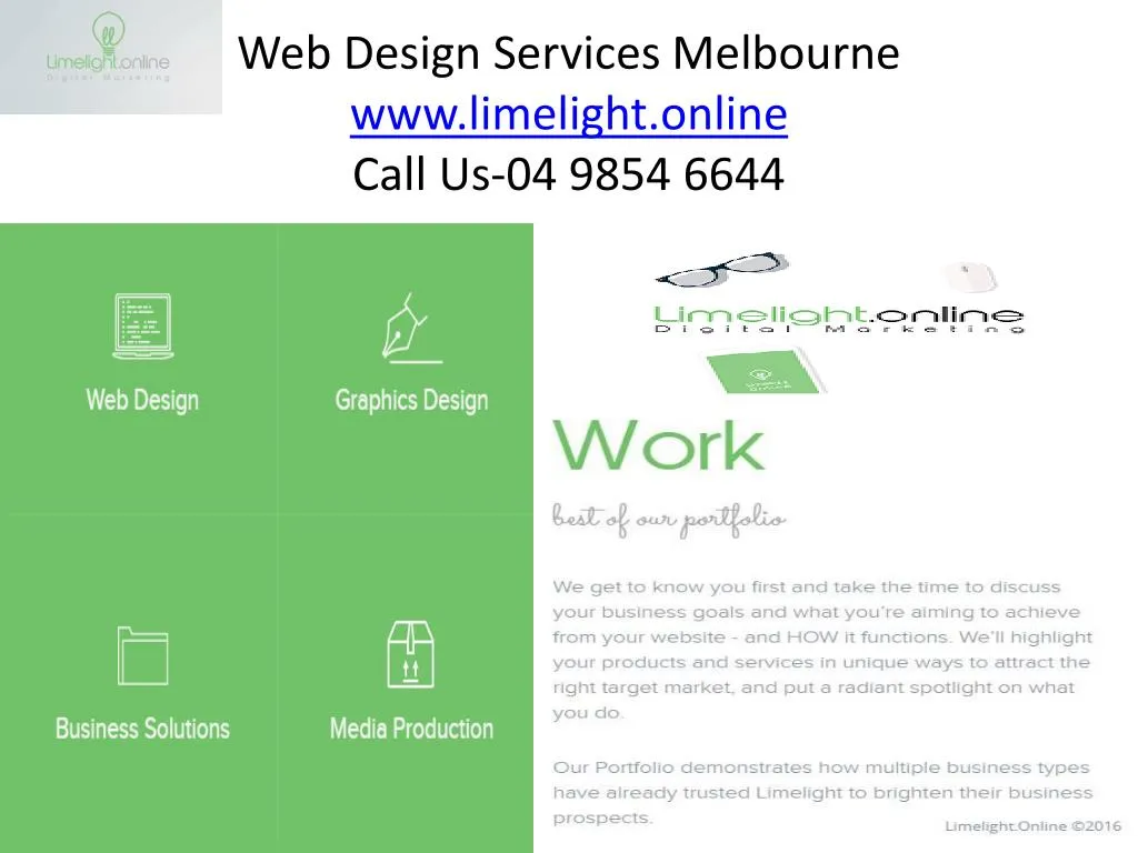 web design services melbourne www limelight online call us 04 9854 6644