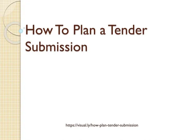 How To Plan a Tender Submission?