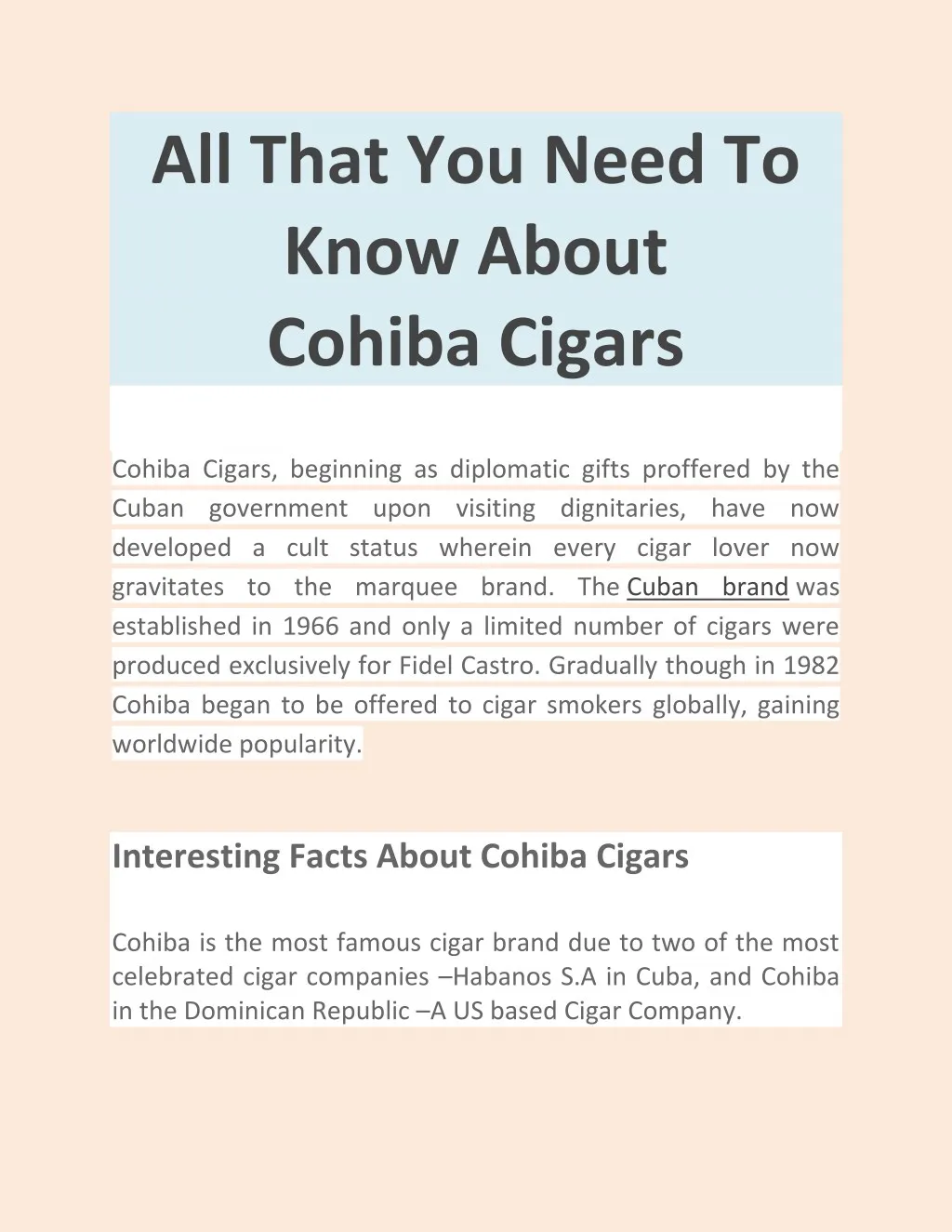 all that you need to know about cohiba cigars