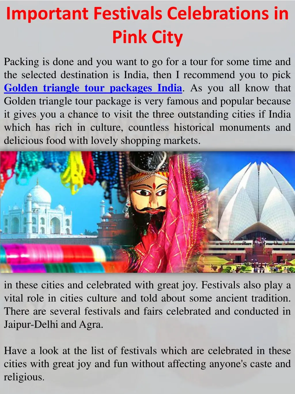 important festivals celebrations in pink city