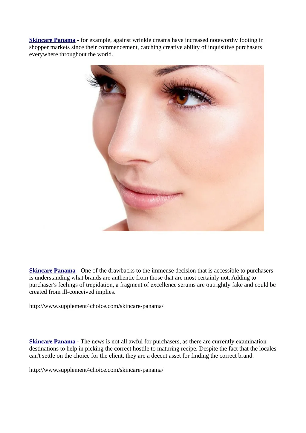 skincare panama for example against wrinkle