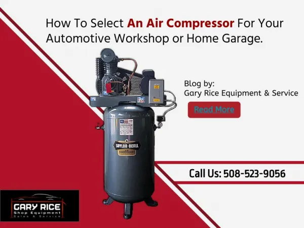 How To Choose An Air Compressor For Your Automotive Workshop Or Home Garage Needs