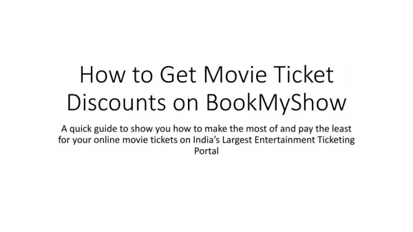 Availing Movie Ticket Discounts on BookMyShow