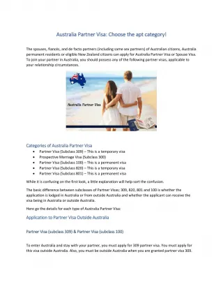 Australia Partner Visa - slide 1