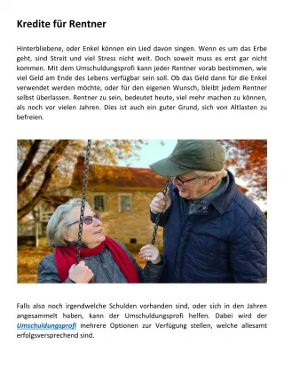 Kredite für Rentner - slide 1
