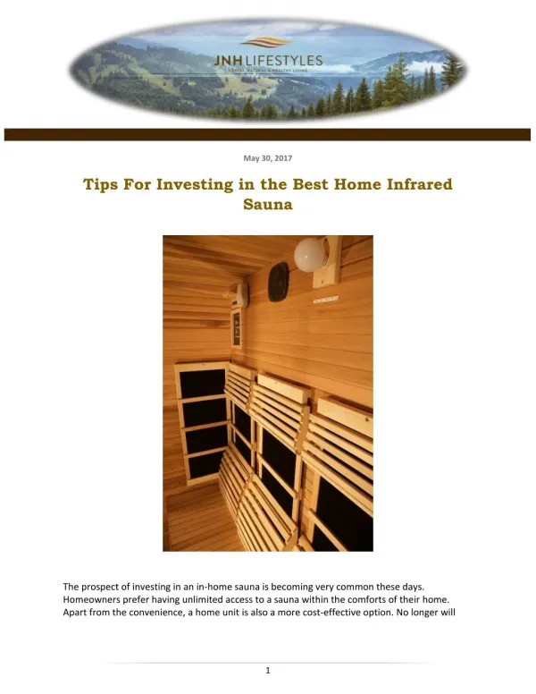 Tips For Investing in the Best Home Infrared Sauna
