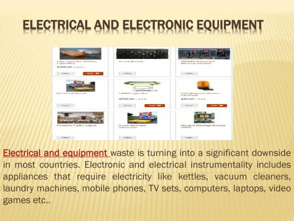 Electrical and Electronic Equipment