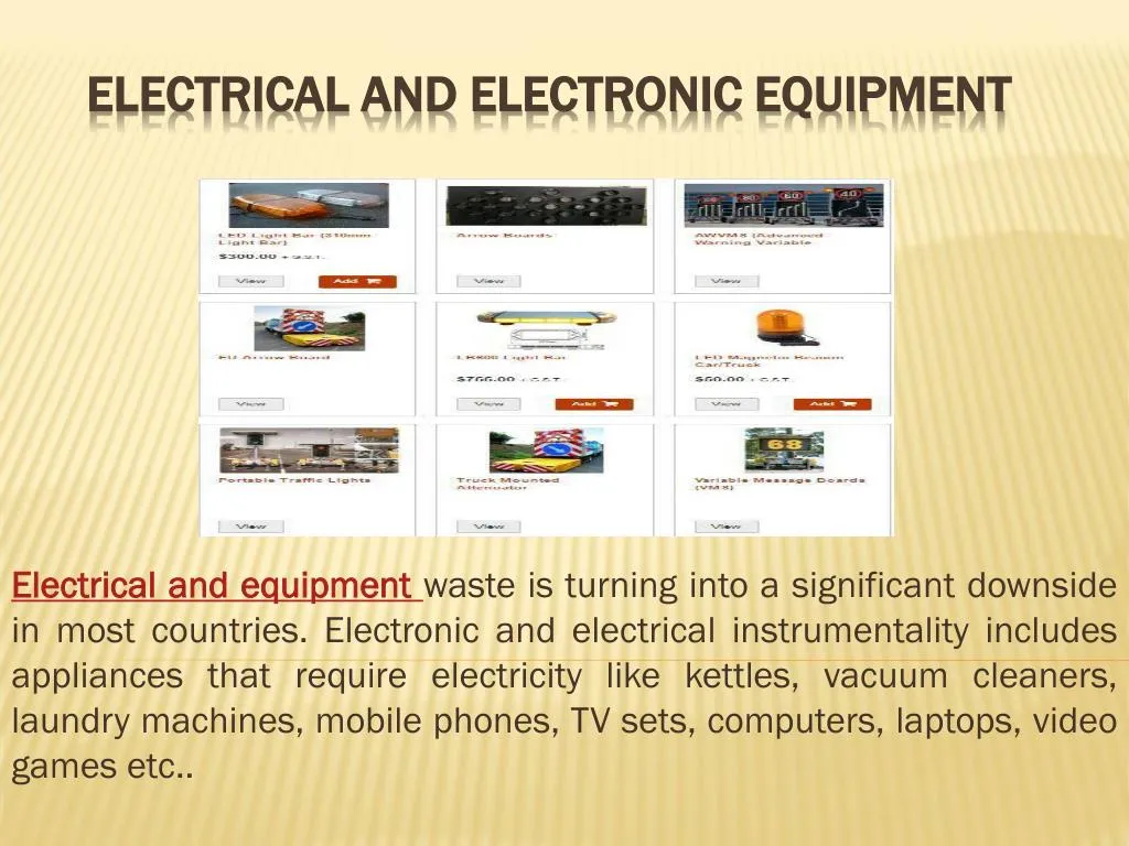electrical and electronic equipment