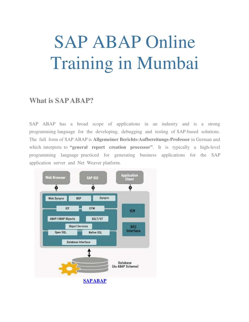 sap abap online training in mumbai