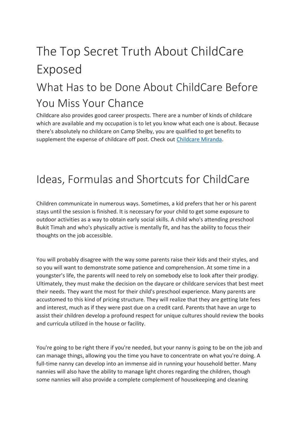 the top secret truth about childcare exposed what