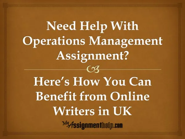 Need Help With Operations Management Assignment?