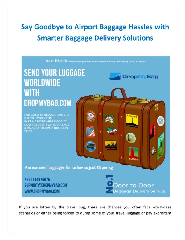 Say Goodbye to Airport Baggage Hassles with Smarter Baggage Delivery Solutions