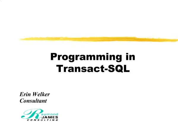 Programming in Transact-SQL