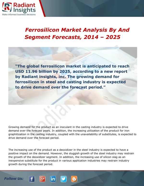 Ferrosilicon Market Growth, Trends and Analysis Report To 2014 - 2025