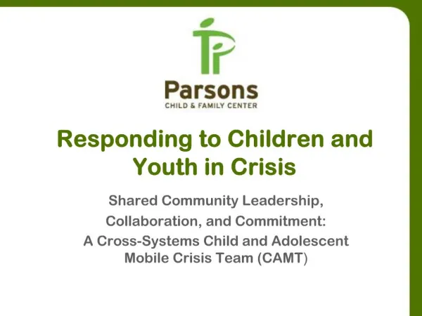 Responding to Children and Youth in Crisis
