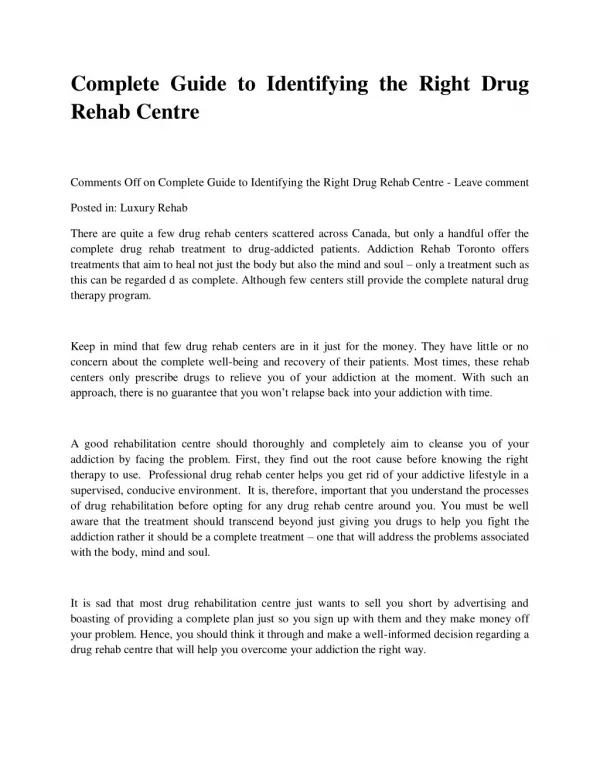 Complete Guide to Identifying the Right Drug Rehab Centre