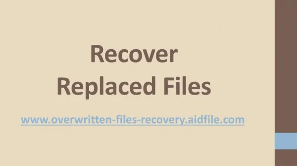 Recover Replaced Files