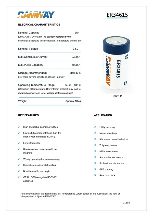 ER34615 Battery