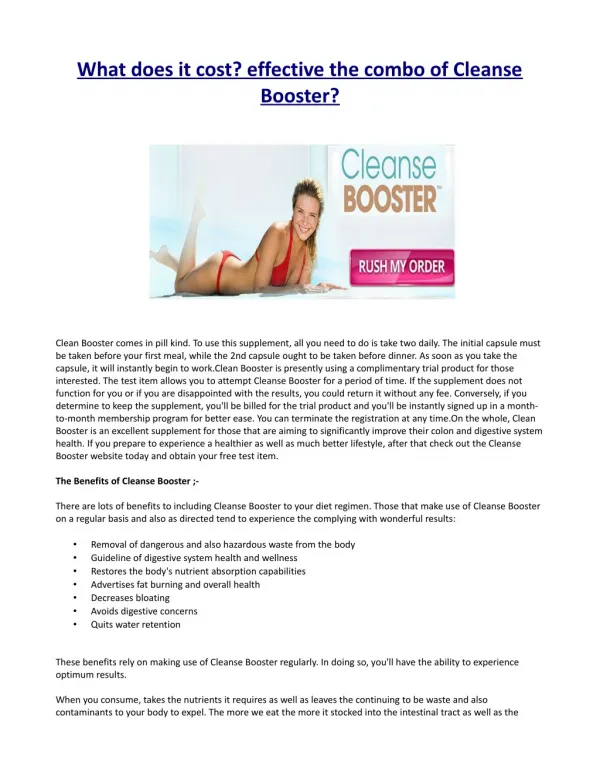 What is Cleanse Booster?