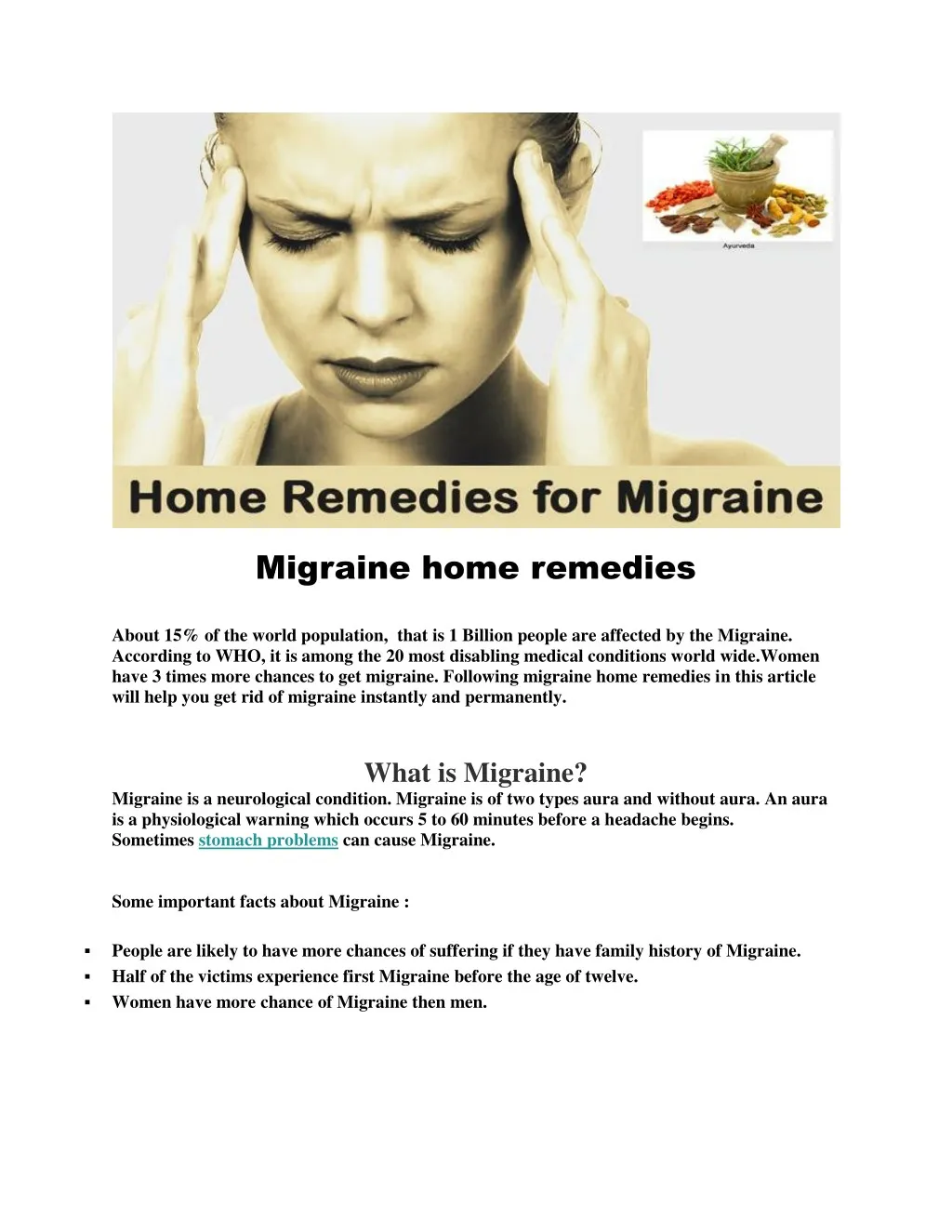 migraine home remedies