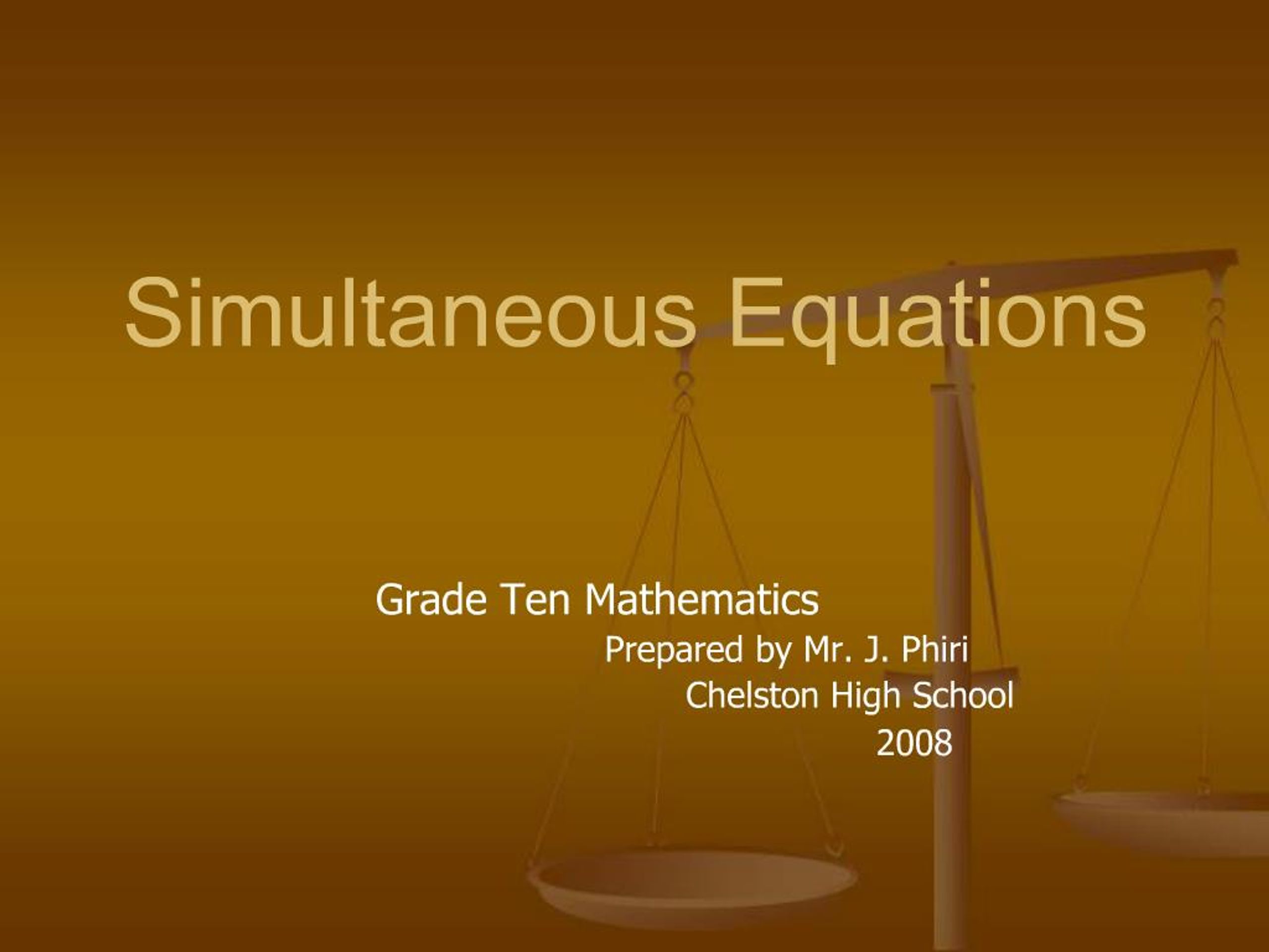 PPT - Simultaneous Equations PowerPoint Presentation, free download ...