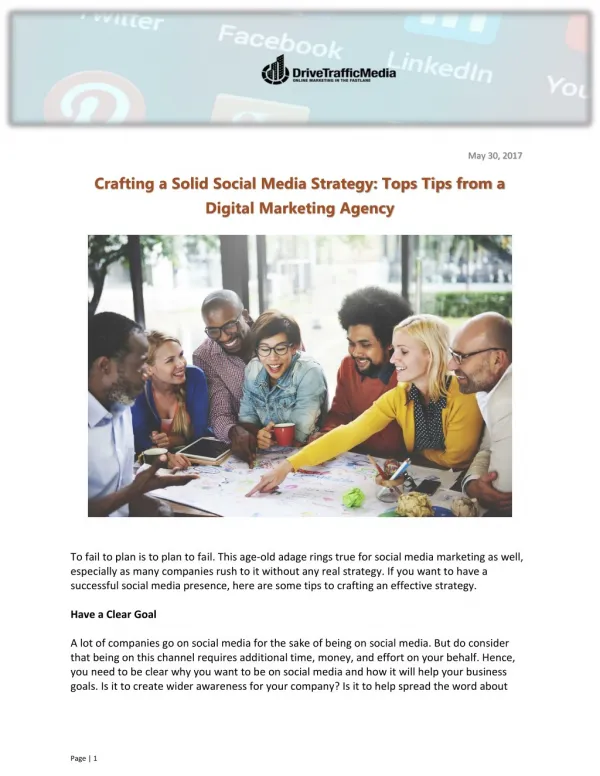 Crafting a Solid Social Media Strategy: Tops Tips from a Digital Marketing Agency