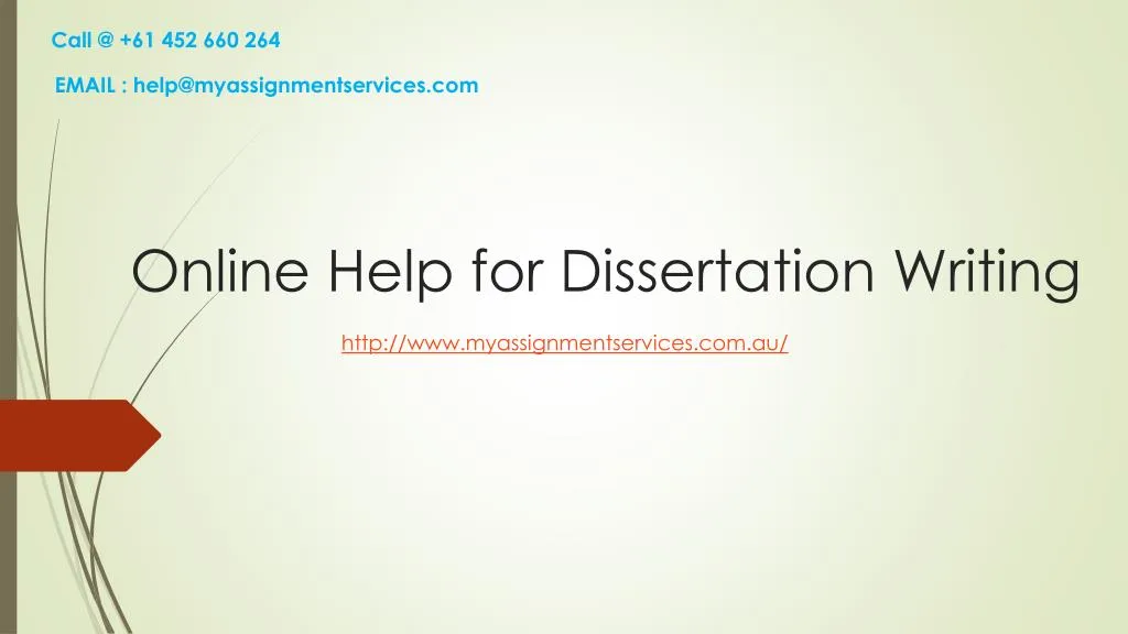 online help for dissertation writing