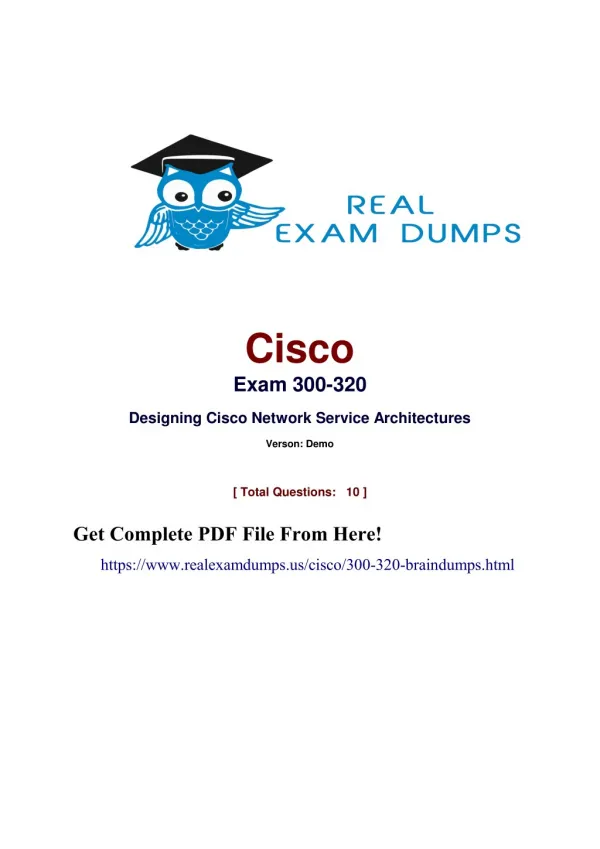 100% Passing Guarantee Cisco 300-320 Exam Dumps | Realexamdumps.us
