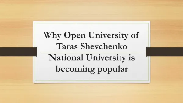 Why Open University of Taras Shevchenko National University is becoming popular