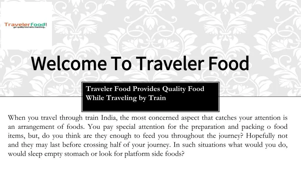 welcome to traveler food
