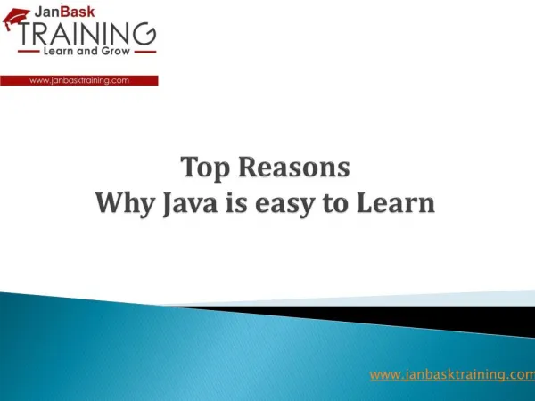 Top Reasons: Why java is easy to learn