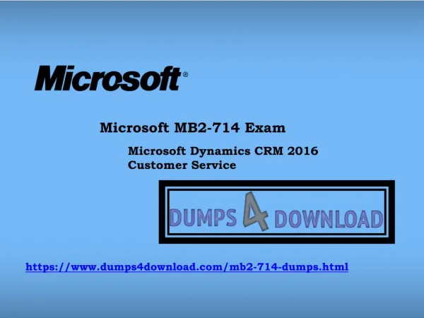 Preparing Tips For Microsoft MB2-714 Final Exam | Dumps4Download