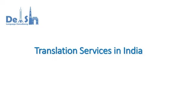 Foremost Translating Services In India