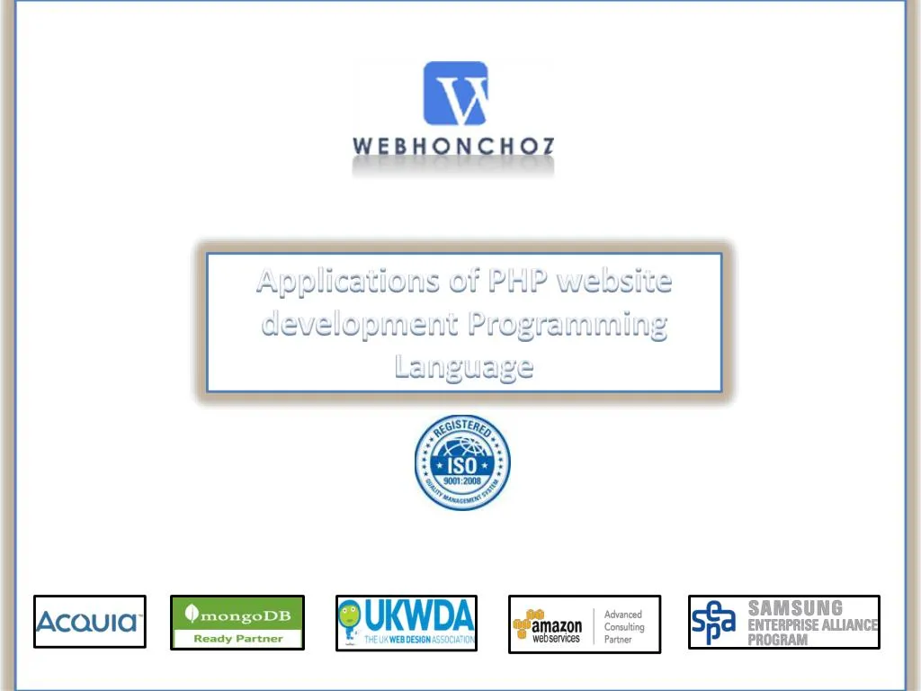 applications of php website development programming language