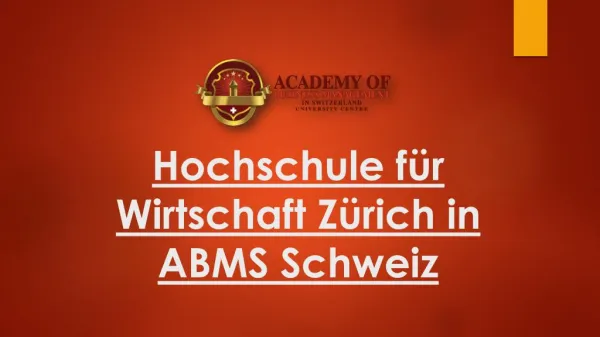 Hochschule für Wirtschaft Zürich in ABMS Schweiz
