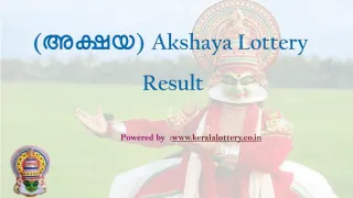 Kerala State Akshaya Lottery Result - slide 1