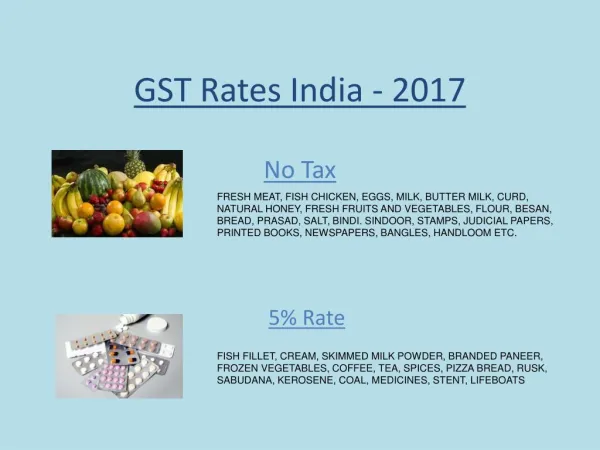 GST Tax Rate- India-Goods and Services Tax in India