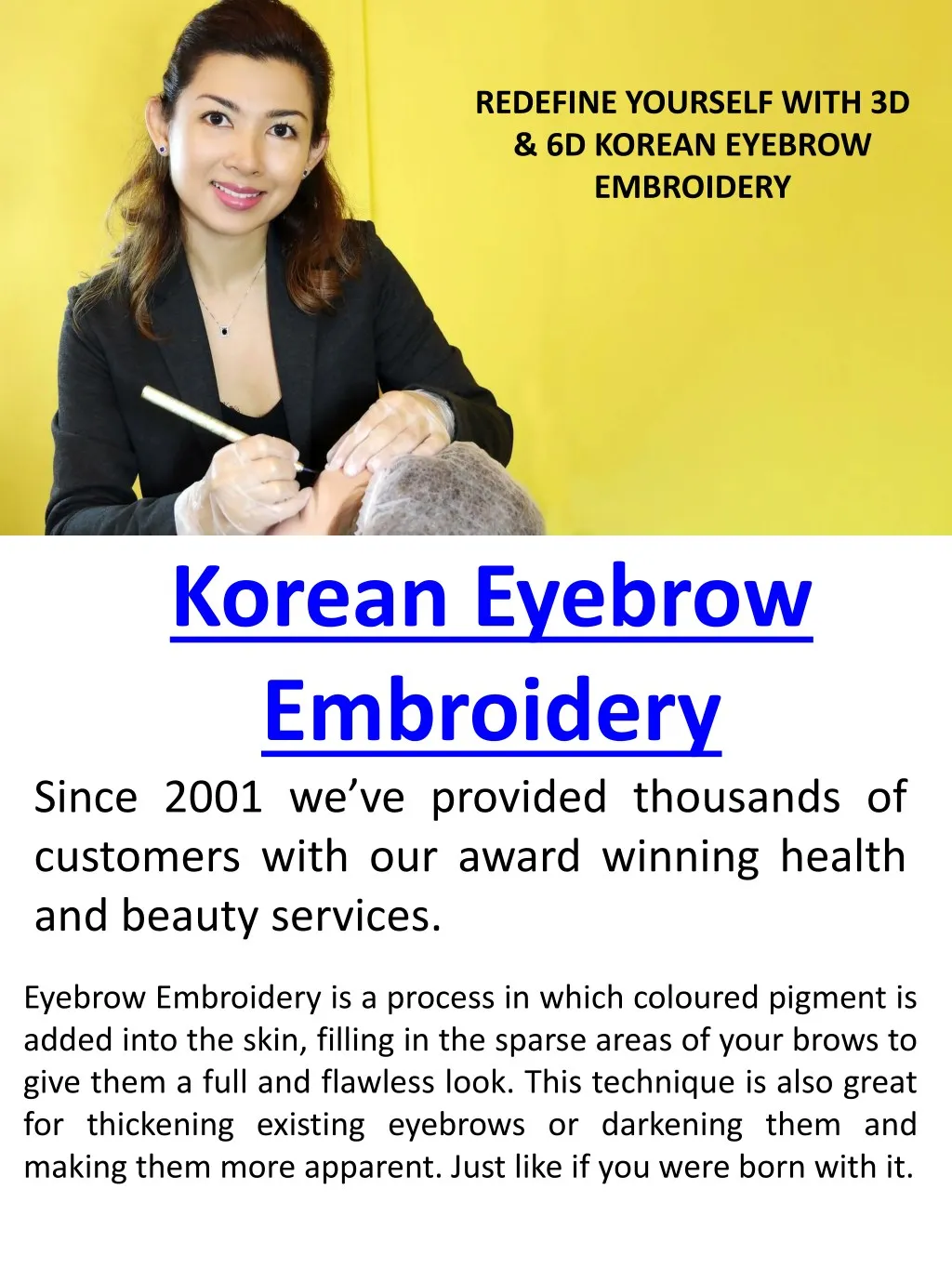 redefine yourself with 3d 6d korean eyebrow